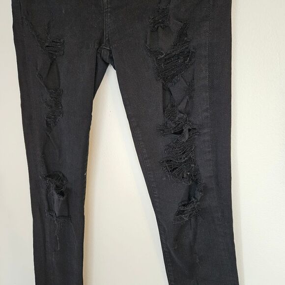 Agolde Sophie Distressed High Rise Skinny Jeans In Moonstruck Black 28 - Picture 8 of 15